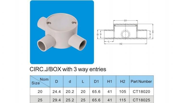 Electrical Plastic Conduit Cable Junction Box Wring