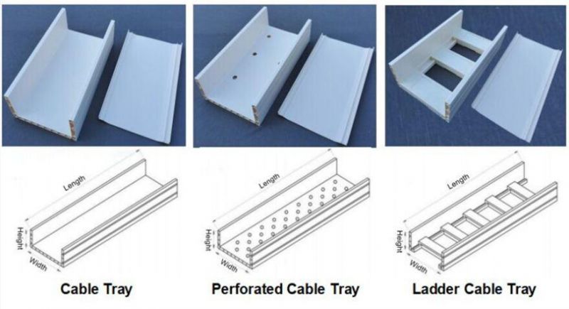Electric System Wiring Cabling Works Polymer PVC Solid Cable Trunking Tray 100*100