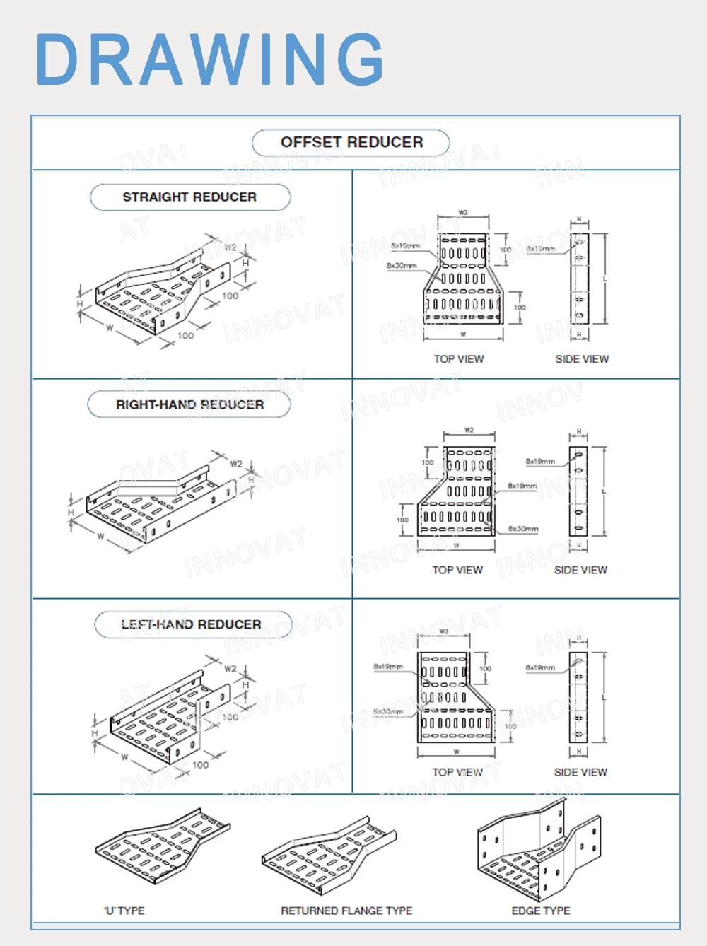 Factory Supply High Quality Ventilated or Perforated Trough Cable Tray FRP for GRP Ladder Cable Tray