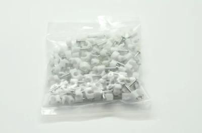Circle Type Plastic Nylon Wall Cable Clip with Steel Nail for Secure The Cable