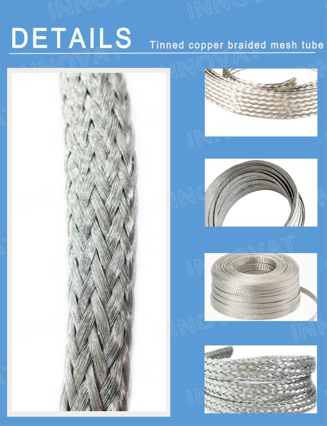 Tinned Copper Braided Mesh Tube Tinned Copper Braided Mesh Sleeve Copper Shielded Mesh Sleeve Steel Wire Braided Tube Tinned Copper Mesh Sleeve Support