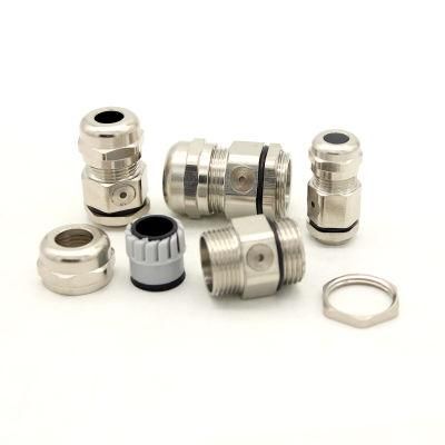 Metallic Color Brass Breathable Waterproof Cable Gland