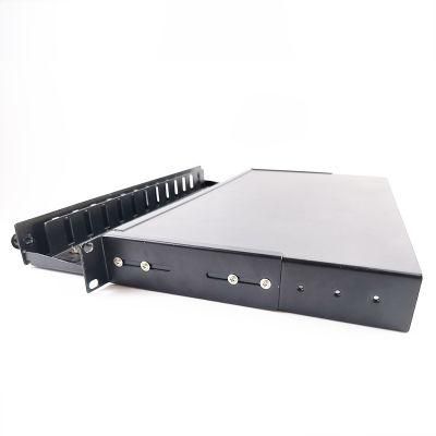 Abalone 19 Inch Rock Mount ODF 1u 24 Port Sc Simplex Fiber Optic Patch Panel