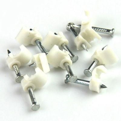 PE Plastic with 45# Steel Nail Complete Sizes Circle Flat Nail Cable Clips