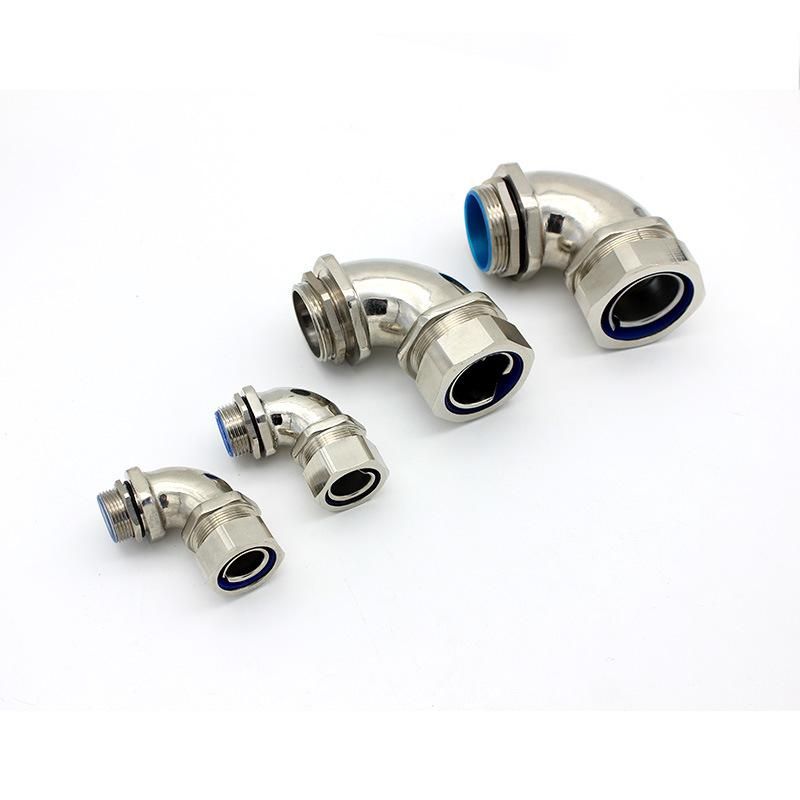 90 Degree Curved Connector Customized Waterproof IP66 Brass 90 Degree Elbow Cable Glands Waterproof Cable Gland Metal