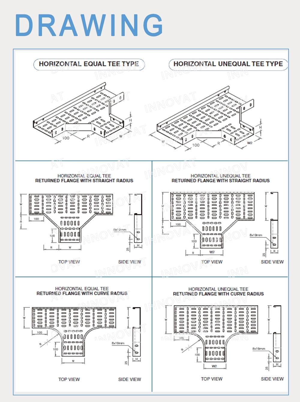 The Best Selling 500*200mm Ventilated or Perforated Trough Aluminum Alloy Cable Tray