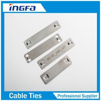 Stainless Steel Cable Marker Plate with Self-Lock Cable Tie