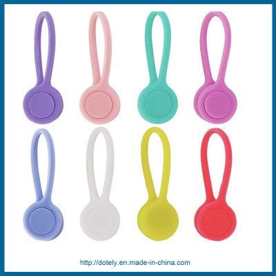 Magnetic Headphone Cord Winder Wrap Organizer Cable Ties Silicone Holder