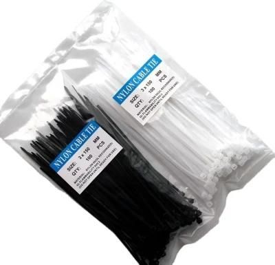 8.8*750mm High Quality White Black Self-Locking Plastic Nylon66 Cable Tie