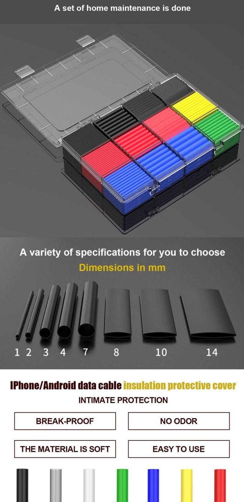 25mm 580PCS PE 2: 1 94V0 Heat Shrink Tube