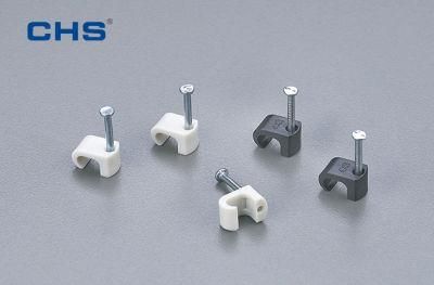 PE White Coaxial Cable Clips
