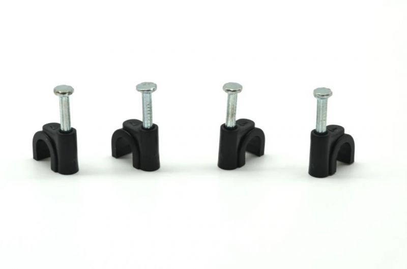 Round White/Black Cable Clips with Steel Nails 6mm, 8mm, 10mm, 12mm, 14mm