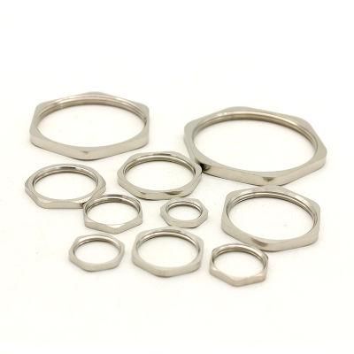 Stainless Steel Hard Tube Hexagonal Anti-Loosening Galvanized Pipe Locknut SS304 NPT Locknut Locknut M20