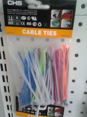 100 Pieces Cable Ties White Blue Pink Green Assorted