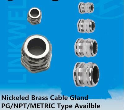 Factory Prices Pg/Metric/NPT Thread Metallic Nickeled Brass Cable Gland (NPT)