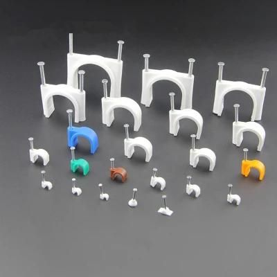 High Quality Special Design PE Plastic Mount Round Nail Fixed Cable Holder Clip
