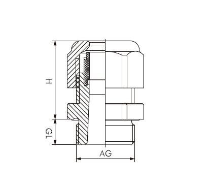 IP68 PA66 Rubber Seal M8 M20 M30 Nylon Cable Gland