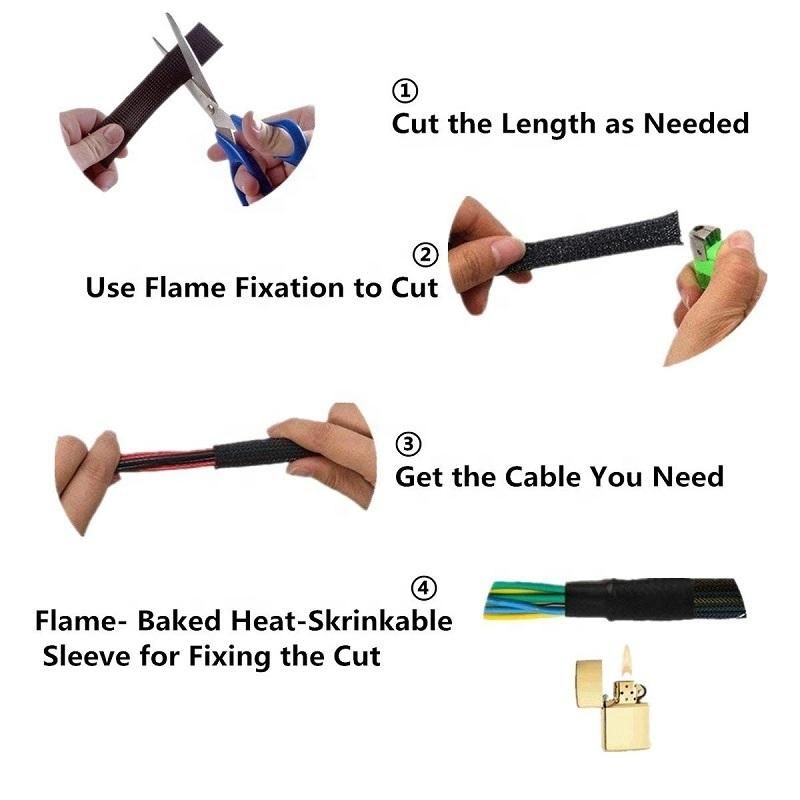Cable Management Sleeve Cable Organizer Braided Cable Sleeving