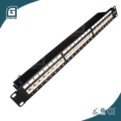 1u 19&quot; Rack Mount FTP Server Patch Panel RJ45 LAN Ethernet Networking Data CAT6A 24 Port Network Patch Panel