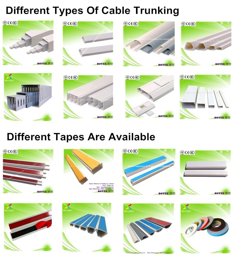 25X16mm Chile/Bolivia/Peru/Colombia PVC Trunking with Blue Tapepvc Trunking with Blue Tape / Electrical Cable Trunking / Trunking with Adhesive