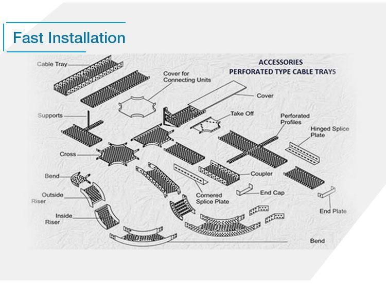 Customized Cable Tray Perforated Hot Dipped Galvanized Cable Tray