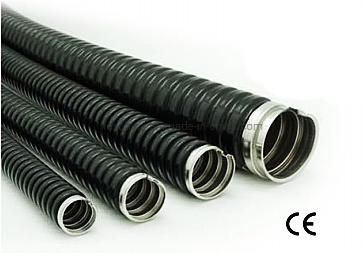 Black PVC Coated Steel Flexible Conduit / PVC Coated Galvanized Steel Conduit Price