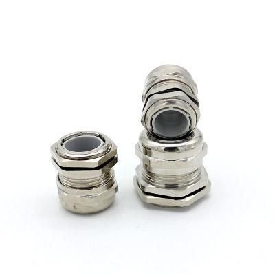 M12 Electrical Brass Cable Joint with Locknuts for Box IP68
