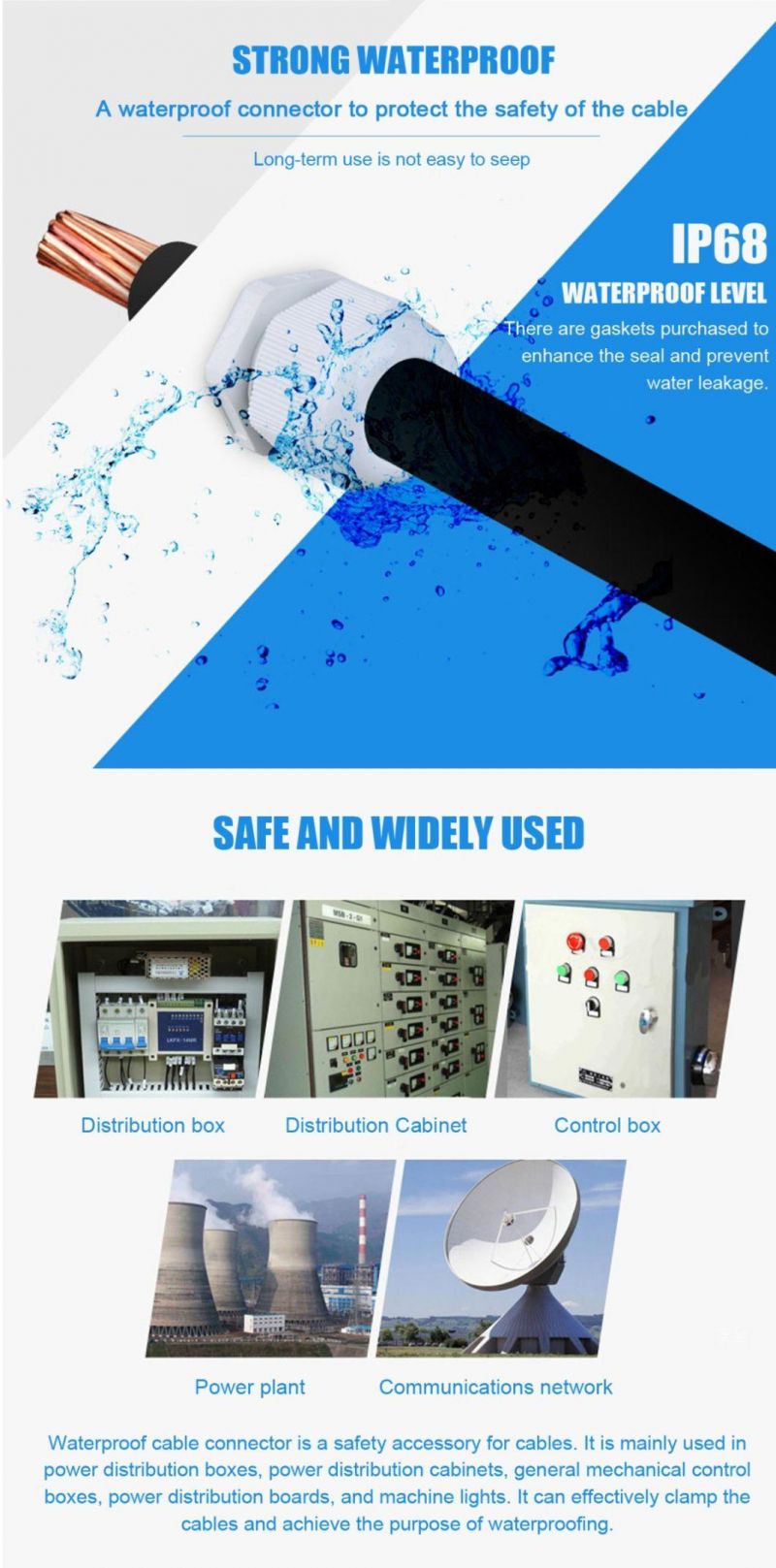 Pg63 Pg/M Plastic Explosion Proof IP68 Cable Gland
