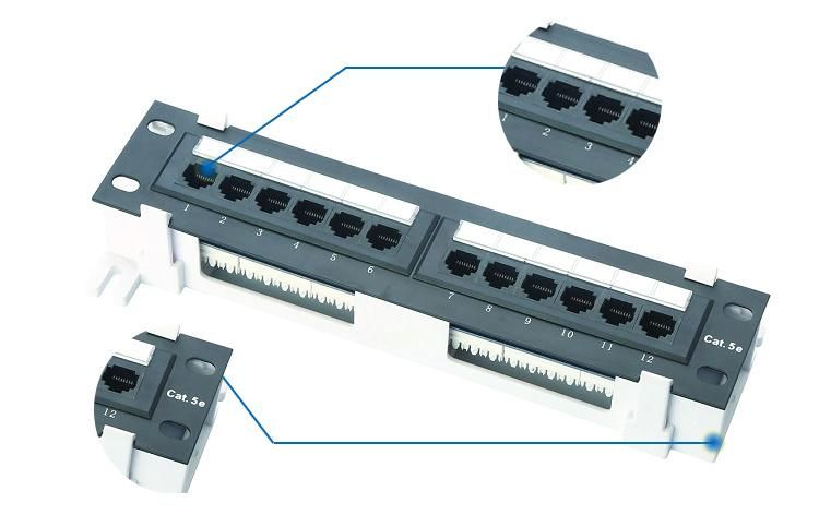 1u UTP 12port Wall Mount Type Cat5e Krone IDC Patch Panel