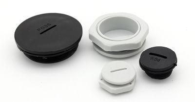 China Popular Accessories of Cable Gland Nylon Screw Cap Black Light Grey Color Plastic Plug