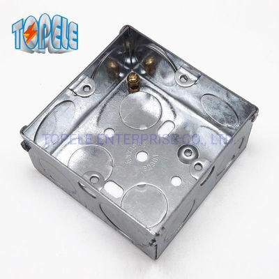 BS4568 Gi Conduit Galvanized Steel 3X3 1 Gang Switch Box with 20 Ko&prime;s and 35mm Ko&prime;s