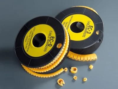 Yellow PVC Soft Round Cable Marker for Wire Ec-0