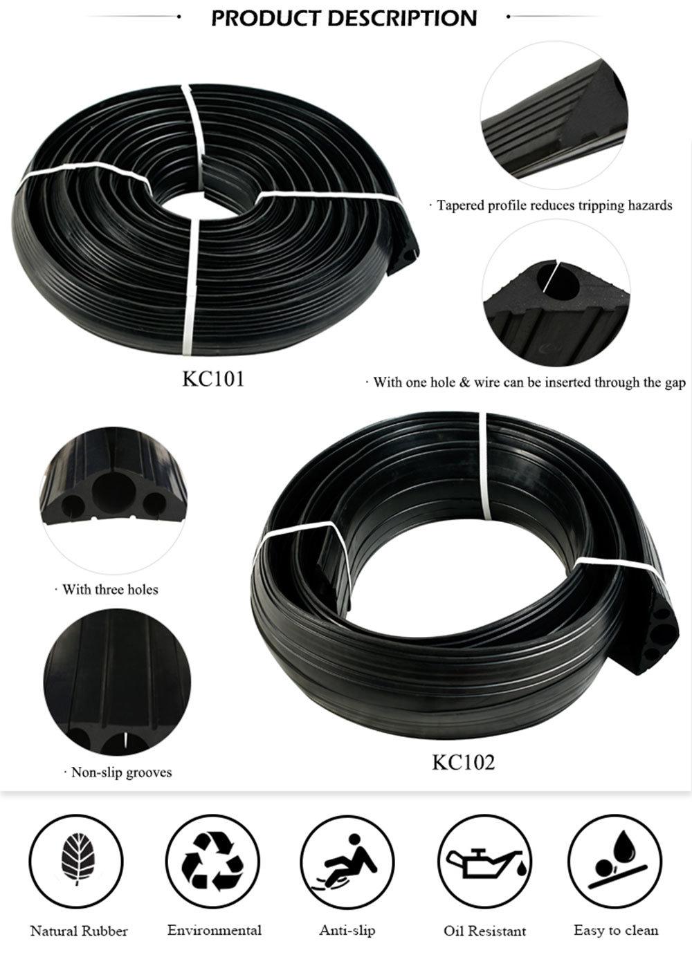 Rubber 3 Channels Cable Protector Heavy Duty