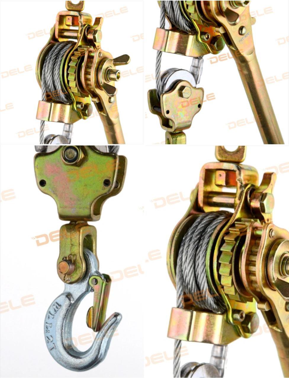 3t Cable Puller Hand Winch Clamps Rope Pulling Lever Hoist
