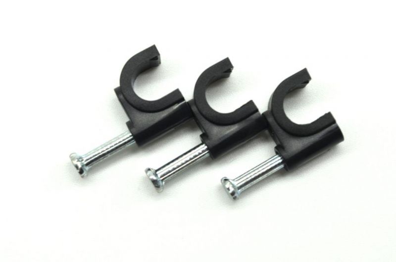Raytech Circle Cable Clips with Steel Nail, Cable Management, Electrical Wire Cord Tie Holder