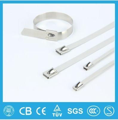 100PCS 5.9 Inches Stainless Steel Exhaust Wrap Coated Locking Cable Zip Ties Free Sample