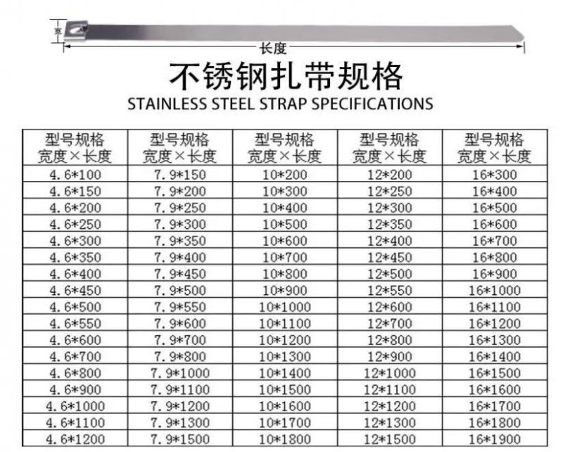 Cheap Price 316 Metal Uncoated Stainless Steel Cable Ties Manufacturer