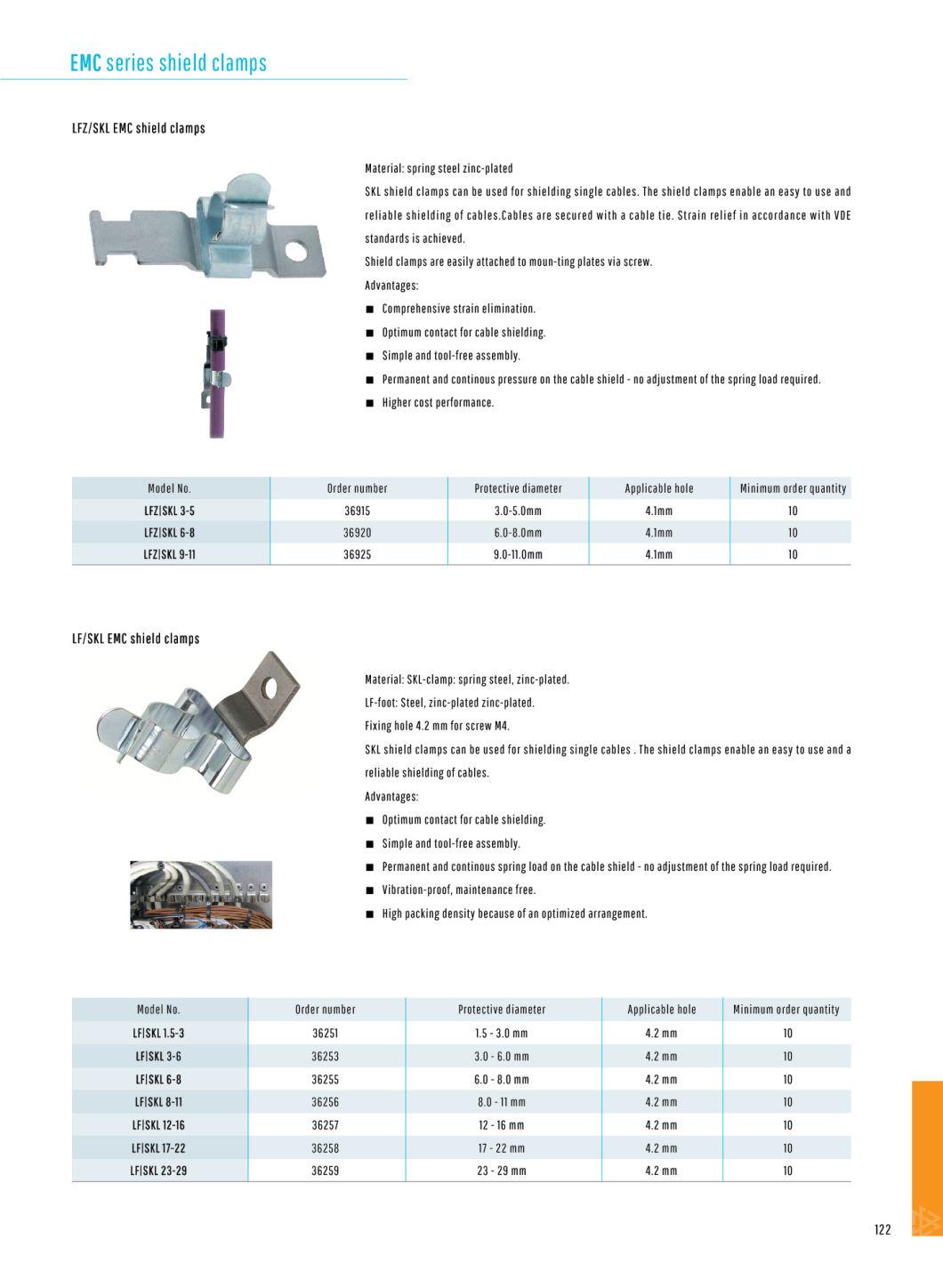 Lf/Skl EMC Shield Clamps with Steel, Ce