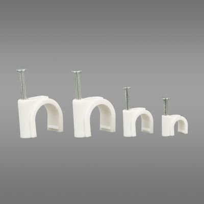 Circle Type Plastic Nylon Wall Cable Clip with Steel Nail 8mm