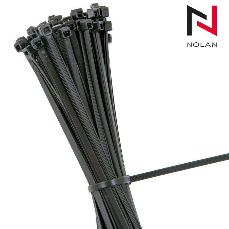 Nylon 66 Black Plastic Zip Cable Tie Nylon Clamp 4.8 mm Width Plastic Zip Cable Ties
