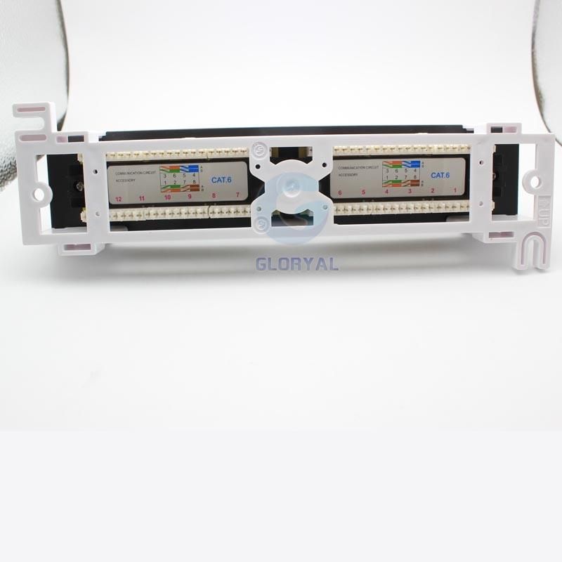 10 Inch 12 Port Wall-Mounted Patch Panel 12 Port Cat5 CAT6 Patch Panel RJ45 Networking Wall Mount Rack Mount Bracket