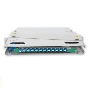 12 Fiber Duplex LC Upc Optical Fiber Distribution Box Cold Rolled Plate ODF