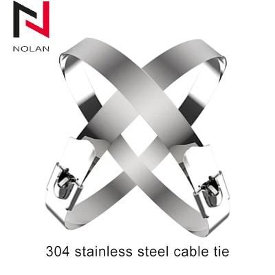 304 Stainless Steel Cable Ties Wrap Coated Self Locking Metal Zip Ties (Stainless Steel, 12inch)