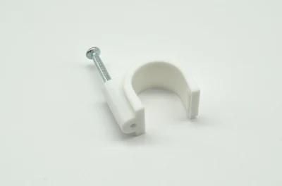 Round White/Black Cable Clips with Steel Nails 6mm, 8mm, 10mm, 12mm, 14mm