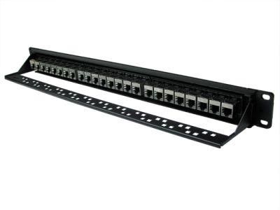 Fast CAT6A or Cat. 6 Shielded 24 Port Patch Panel Rack Mountable Network Ethernet 1u 19&quot;