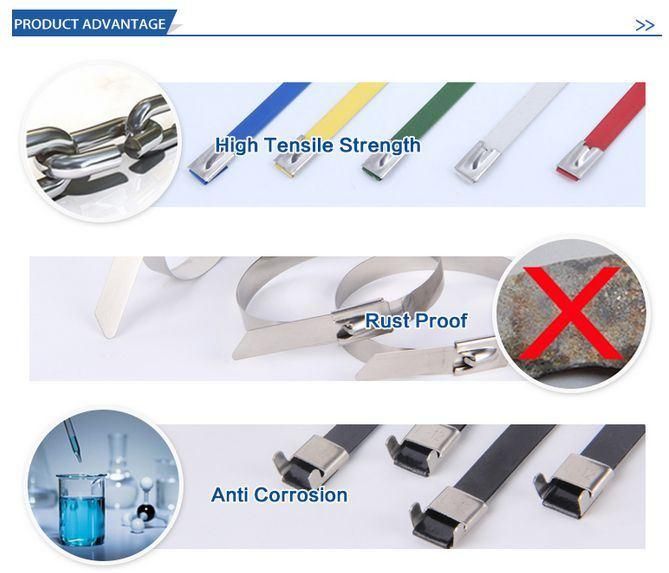 Free Sample Self-Locking Stainless Steel Cable Ties with Coating 7.9X800mm