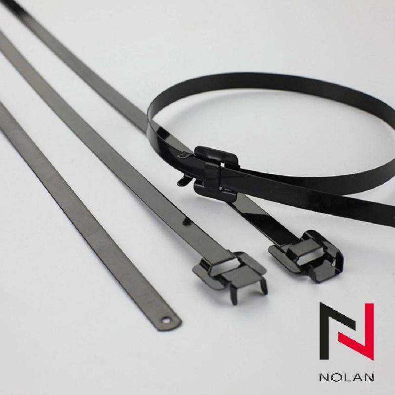 Self Locking 4.6mm*300mm PVC Plastic Coated Stainless Steel Cable Tie, Ss 304 with Plastic Coated Cable Ties