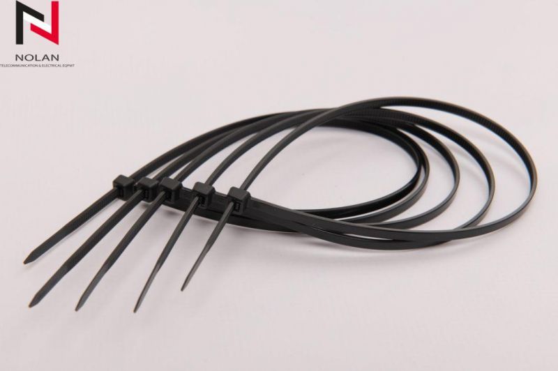 -40 Degree Nylon 66 Black Colored Plastic Zip Cable Tie Nylon Clamp 3.6 mm Width Plastic Zip Cable Tie