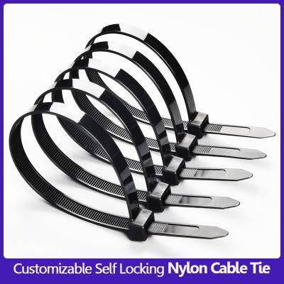 Manufacturer Wholesale Self Locking Nylon Cable Tie Black Plastic Zip Wire Harness Tie
