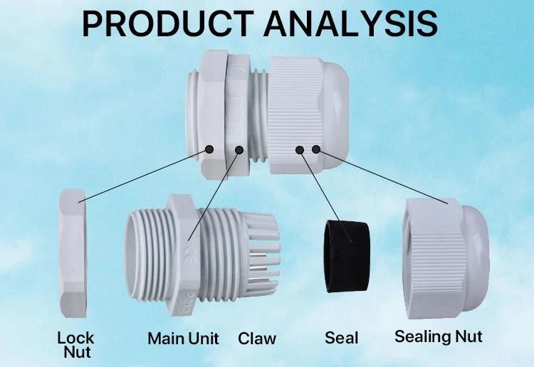 Andeli Pg Pg9 Pg11 Pg13.5 Pg16 Pg21 Pg29 Pg36 Pg42 Pg48 Pg63 Cable Gland Size